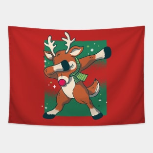 Dabbing Rudolf Reindeer Tapestry