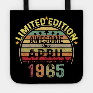 Born in April 1965 59 Years Old 59th Birthday Tote