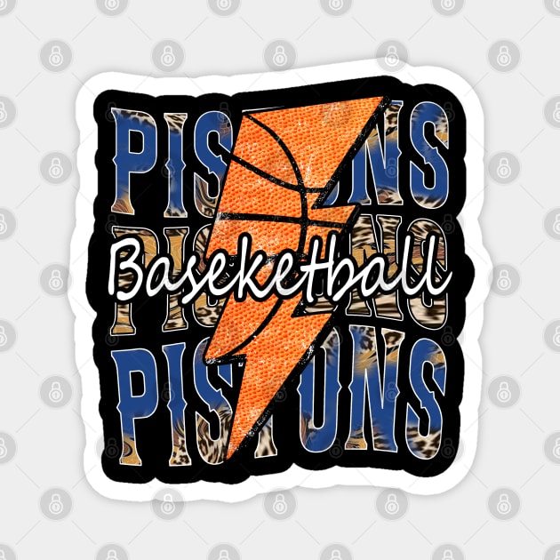 Graphic Basketball Pistons Proud Name Vintage Magnet by Frozen Jack monster