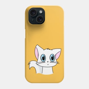 Cute White Cat With Blue Eyes Phone Case