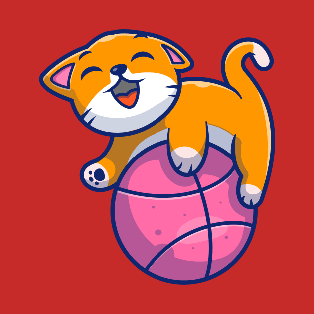 Cute Cat Playing Ball Cartoon (4) by Catalyst Labs