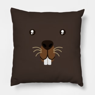 Groundhog Day Beaver Cute Animal Face Costume Pillow