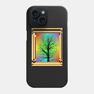 Golden frame with black tree Phone Case