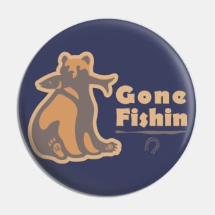 Gone Fishin Bear Pin