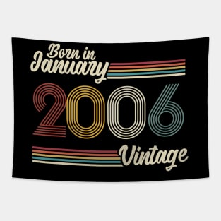 Vintage Born in January 2006 Tapestry