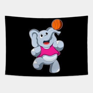 Elephant as Basketball player with Basketball Tapestry