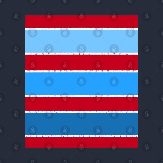 Blue and Red Nautical Wide Stripes by OneThreeSix