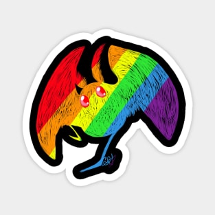 LGBTQ Pride Mothman Magnet