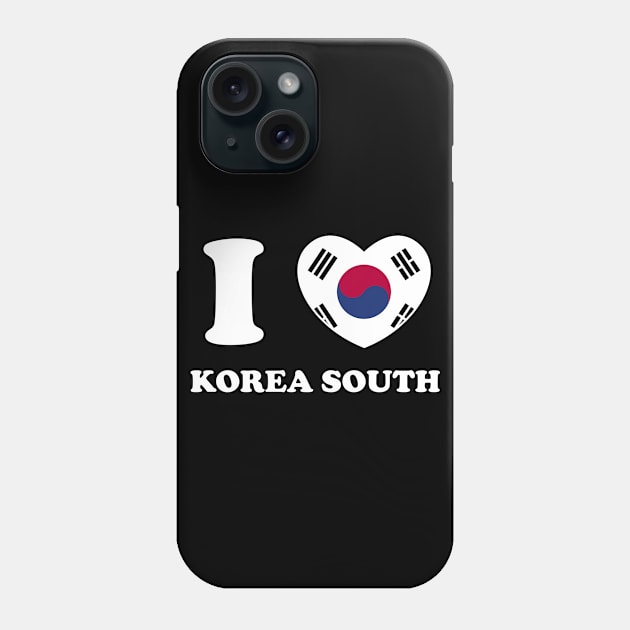 I Love Korea South Heart Flag Women Men Kids Souvenir Phone Case by BramCrye