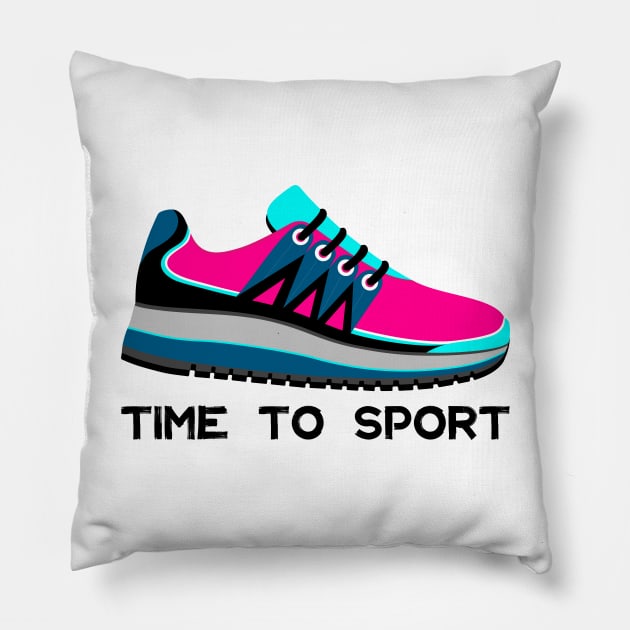 Time to sport Pillow by Frenzy Fox