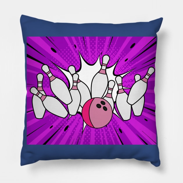 Funny Skittles Bowling Match Pillow by flofin