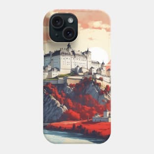 Hohensalzburg Castle Austria Sunrise Vintage Travel Retro Tourism Phone Case