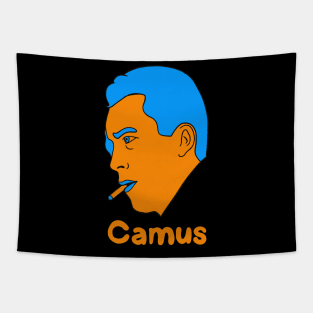 Albert Camus - French Philosophy Existentialist - Orange Edition Tapestry