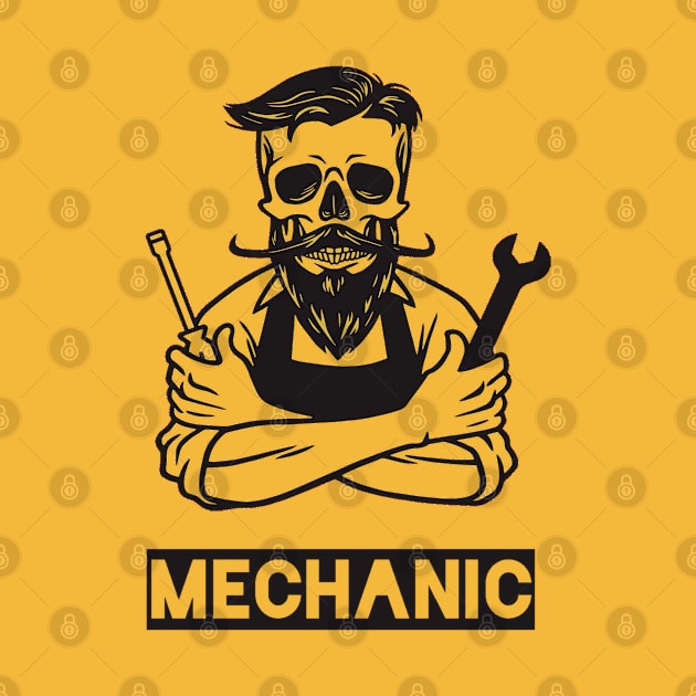 The Mechanic - Automotive Garage Engineer Vintage Art by bigbikersclub
