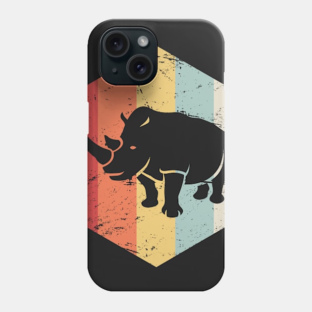 Retro 70s Rhino Phone Case by MeatMan