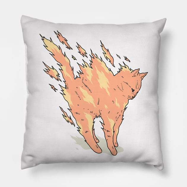 cat fire Pillow by kalla