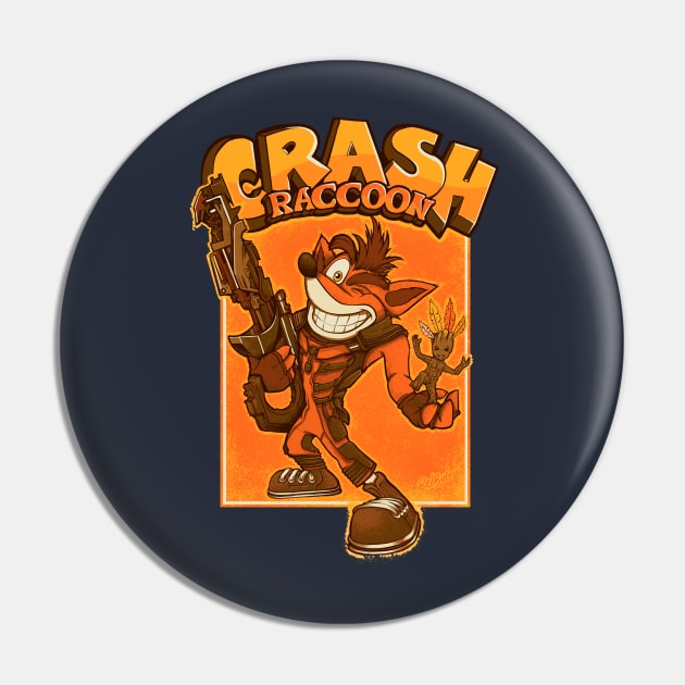 Crash Raccoon Pin by RedBug01