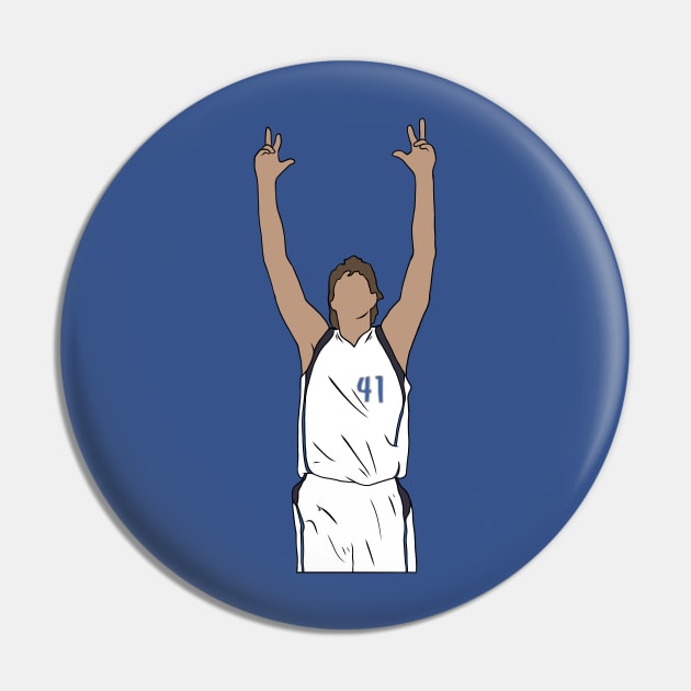 Dirk Nowitzki Three Pointer Celebration Pin by rattraptees