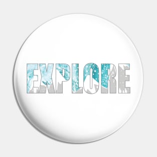 Explore- Mountains and galaxy sky- Gifts- Laptop Sticker- Cute Nature Pin