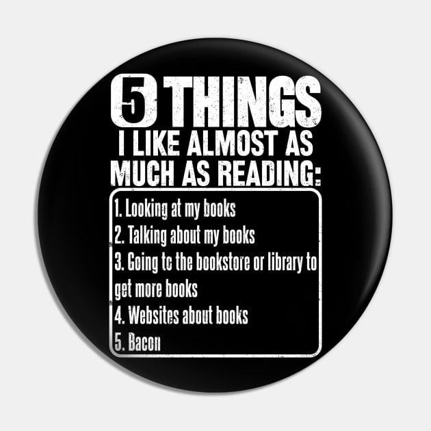 5 Things I Like Almost As Much As Reading Pin by SilverTee