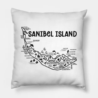 Sanibel Island Map Pillow