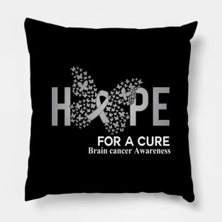 Hope For A Cure Butterfly Gift Brain cancer Pillow