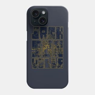 Jacksonville, USA City Map Typography - Gold Art Deco Phone Case