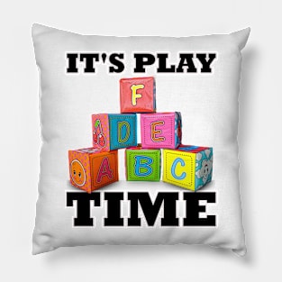 Fathers Day It's Play time Letter Blocks Pillow