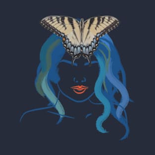 Blue Butterfly woman T-Shirt