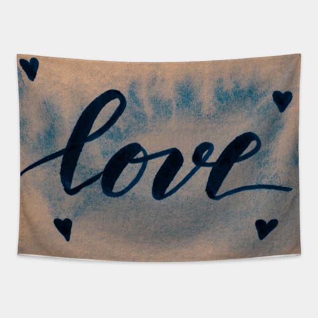 Valentine's Day Watercolor Love – neutral Tapestry by wackapacka