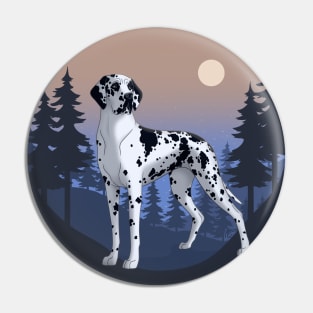 Harlequin Great Dane, Dog Breed, Original Digital Illustration Pin