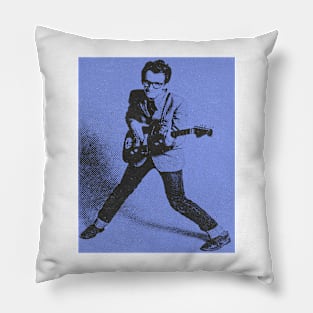 Elvis Vintage Blue Halftone Pillow