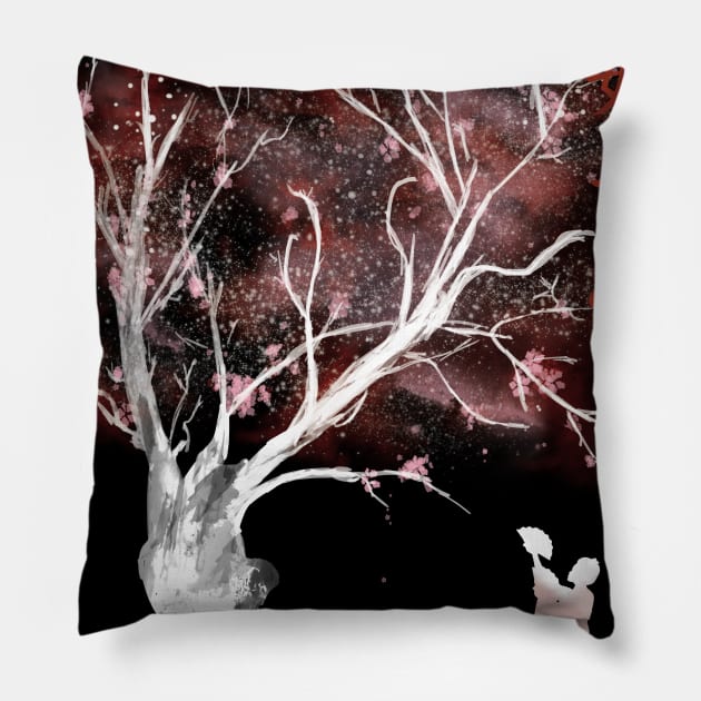 Japanese tree Pillow by Piercek25