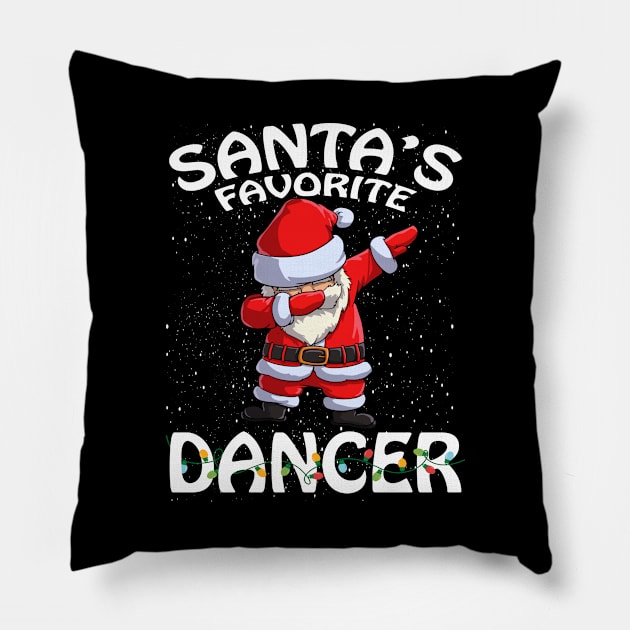 Santas Favorite Dancer Christmas Pillow by intelus