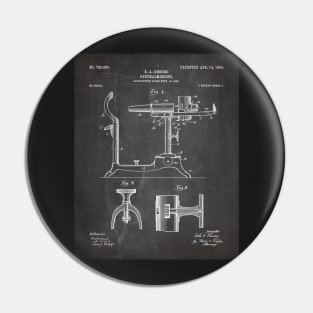 Ophthalmoscope Patent - Optometrist Eye Doctor Office Art - Black Chalkboard Pin