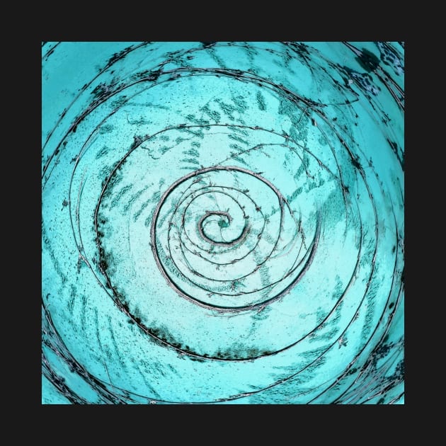 Abstract artwork : deep blue spiral by COLORAMA