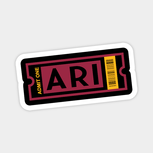 ARI Football Ticket Magnet by CasualGraphic