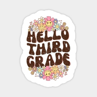 Groovy Hello 3rd Grade Vibes Retro Teacher Back To School Magnet