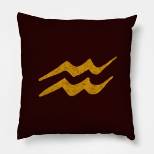 Aquarius Golden Symbol Pillow