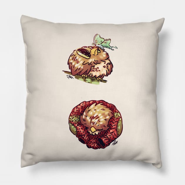 Cozy Peter - Basil's Persimmon Preserves Merch Pillow by Rumpled Crow