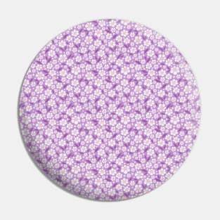 White flowers repeated pattern lavender Pin