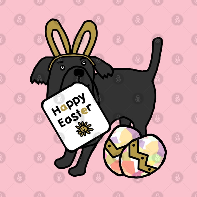 Happy Easter Dog in Easter Bunny Ears by ellenhenryart