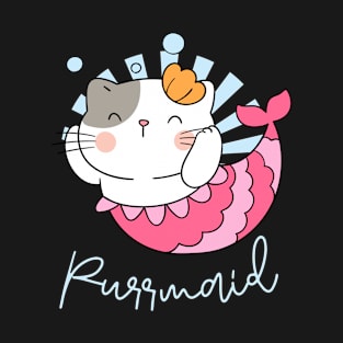 Purrmaid cute mermaidd cat T-Shirt