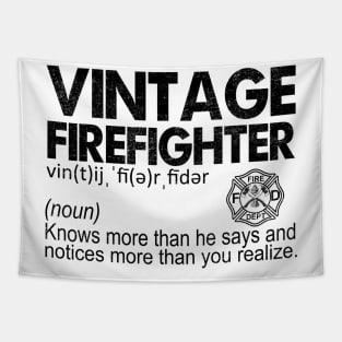 Vintage Firefighter Distressed Tapestry