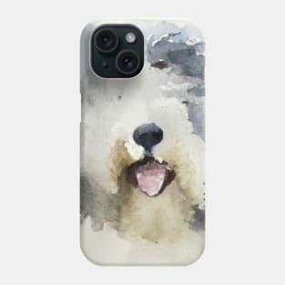 Watercolor Old English Sheepdog - Dog Lovers Phone Case