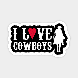 I Love Cowboys Magnet