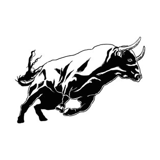 Bull Male Bovine Art Sketch & Silhouette Graphic, Wild Animal Lover Gift For Men, Women & Kids T-Shirt