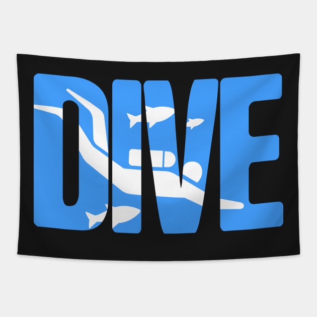 DIVE | Scuba Diving Design Tapestry by MeatMan