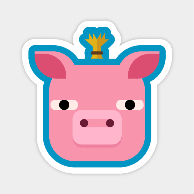King Pig Magnet by thehappyonion