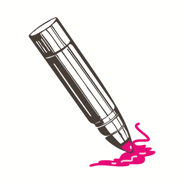 Illustration of Pink blush lipstick turned upside down by IngaDesign